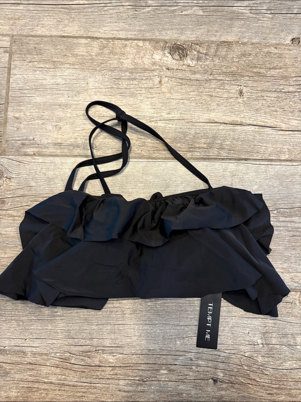 𝅺tempt Me black Bathing Suit Top xs padded